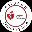 American Heart Association Aligned Training Site logo in red, black, and white