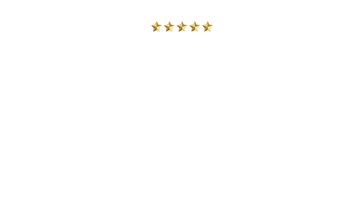 Five gold star icons centered near the top on a white background