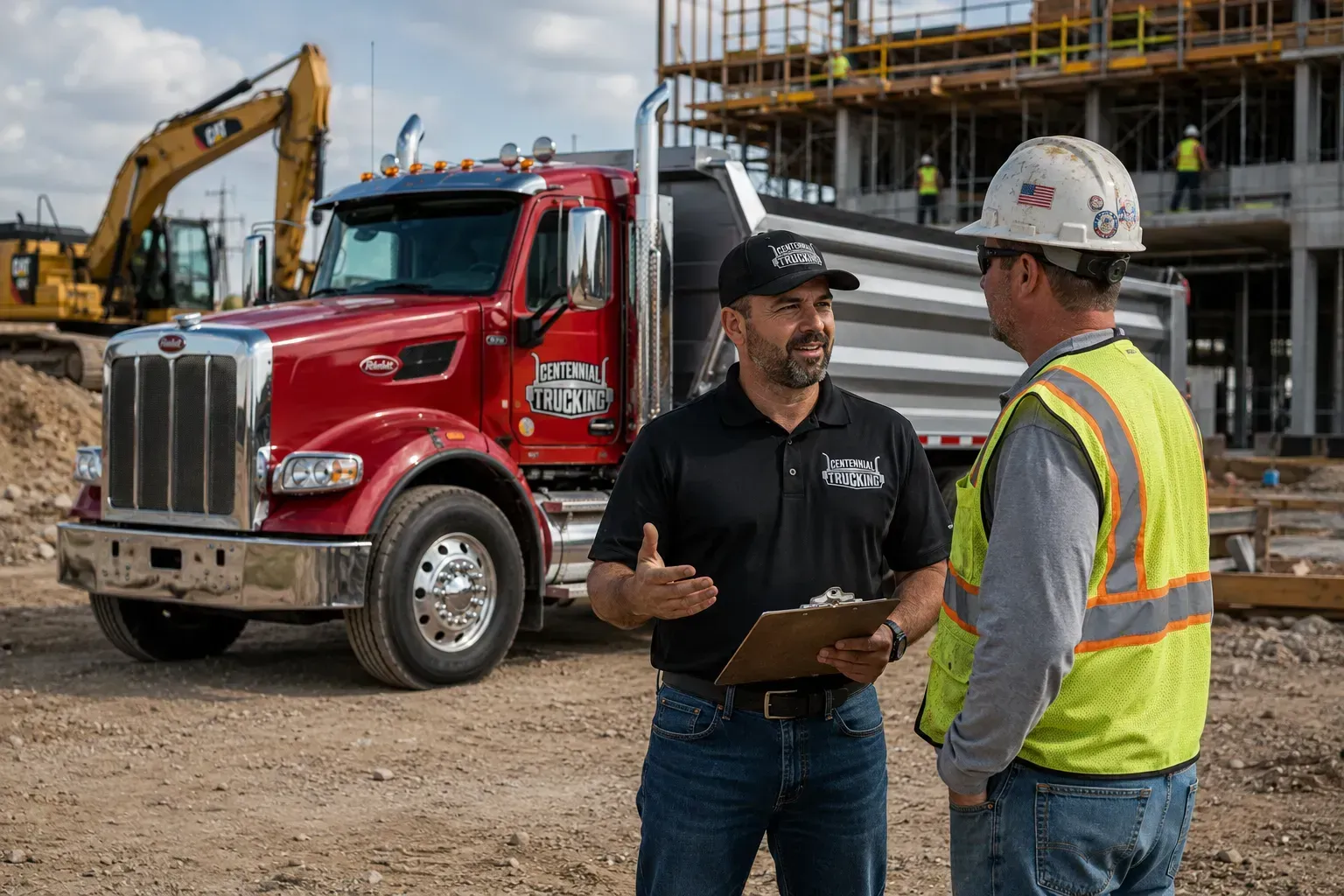 Excavator Transport on Lowboy Trailer | Centennial Trucking Excavator Transport on Lowboy Trailer | Centennial Trucking