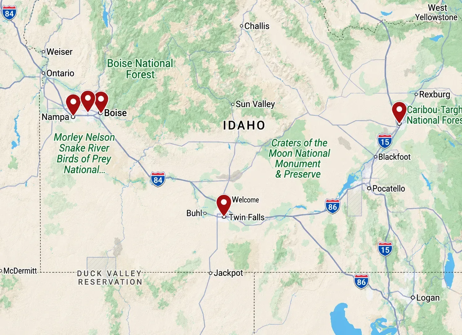 Service Area Map Service Area Map