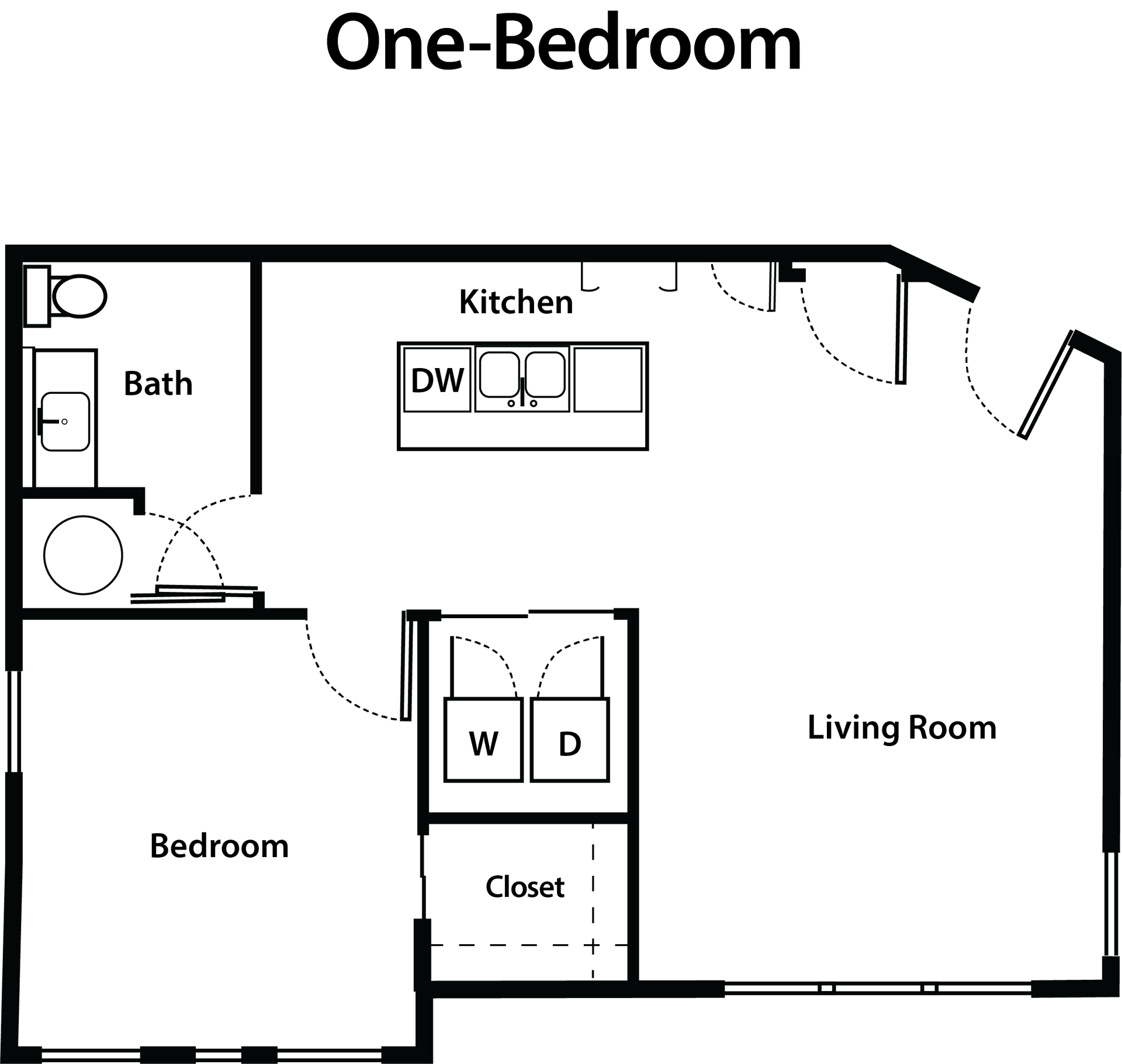 1 bed floorplan