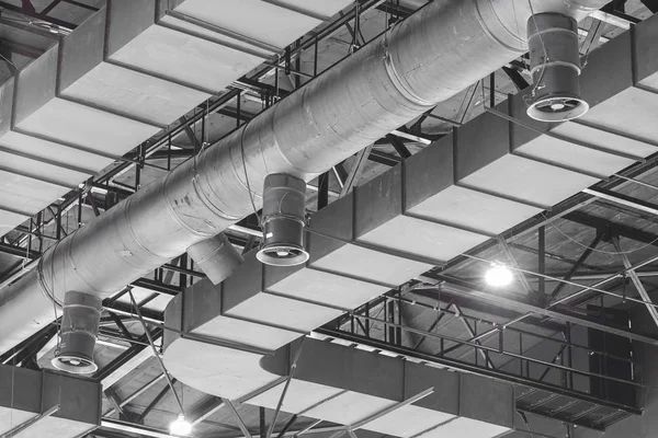 Large commercial HVAC system duct network being cleaned by commercial duct cleaning experts