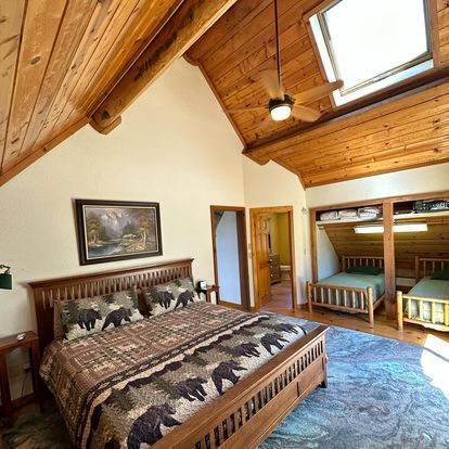 Interior view of one of the bedrooms of the Italian Bar Cabin.
