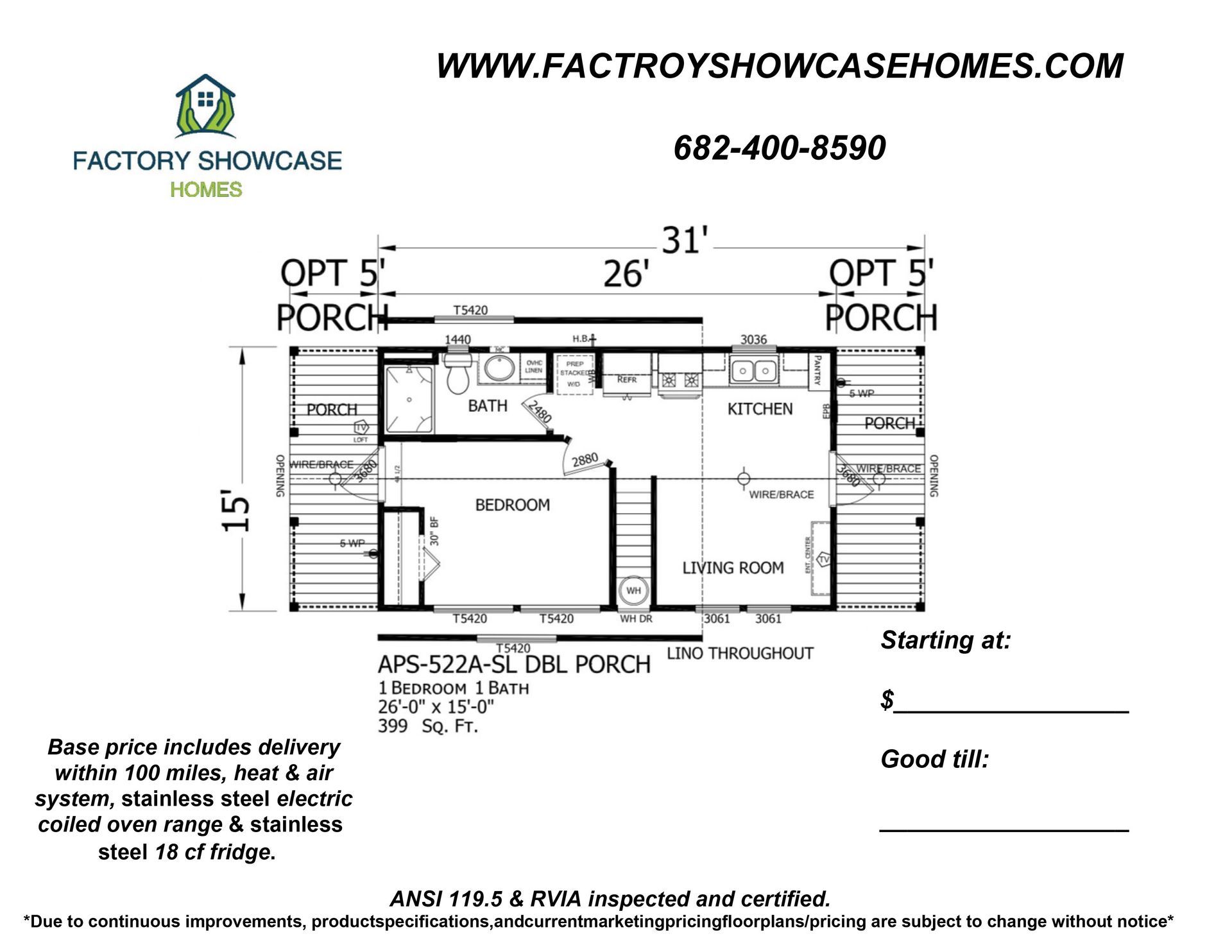 APS-522A-SL DBL PORCH APS-522A-SL DBL PORCH