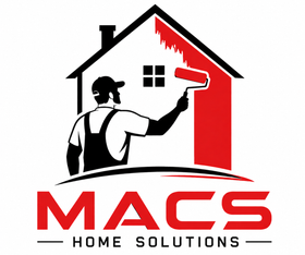 MACS Home Solutions logo with a house and painter icon in red, black, and white