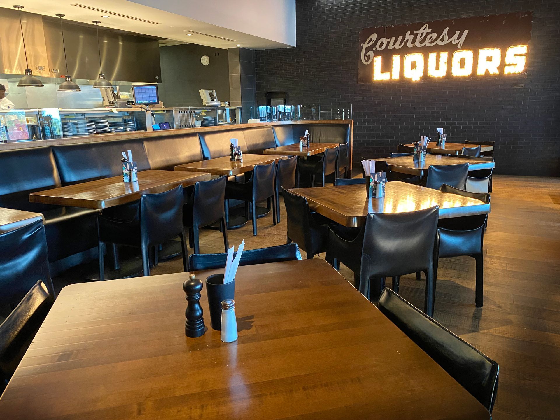 Decorative wall panel installation restaurant