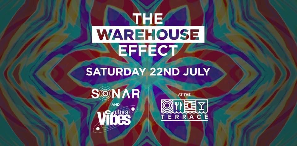A poster for the warehouse effect on saturday july 22nd