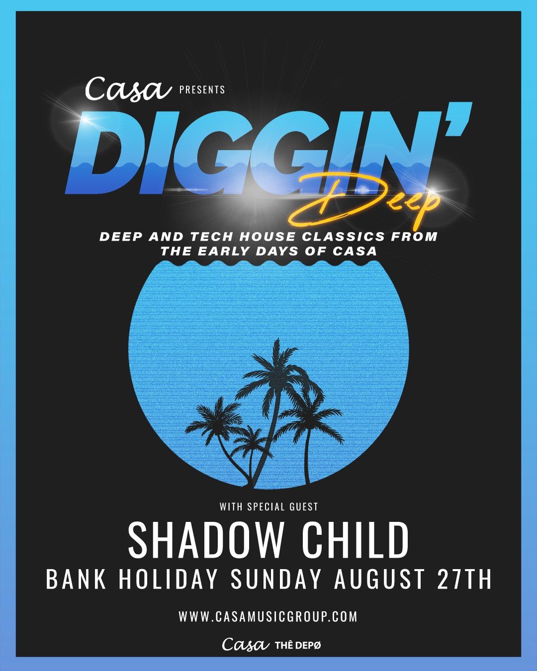 A poster for shadow child bank holiday sunday august 27th