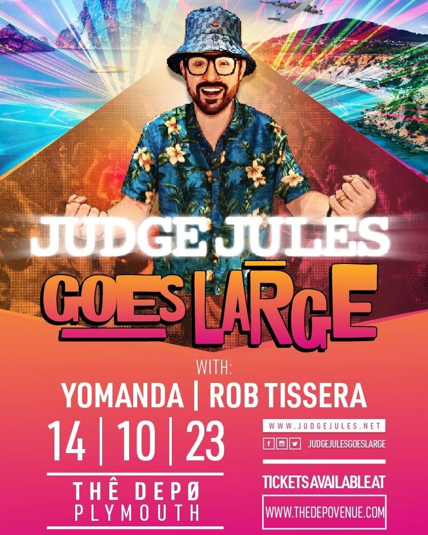 A poster for judge jules goes large with yomanda and rob tissera