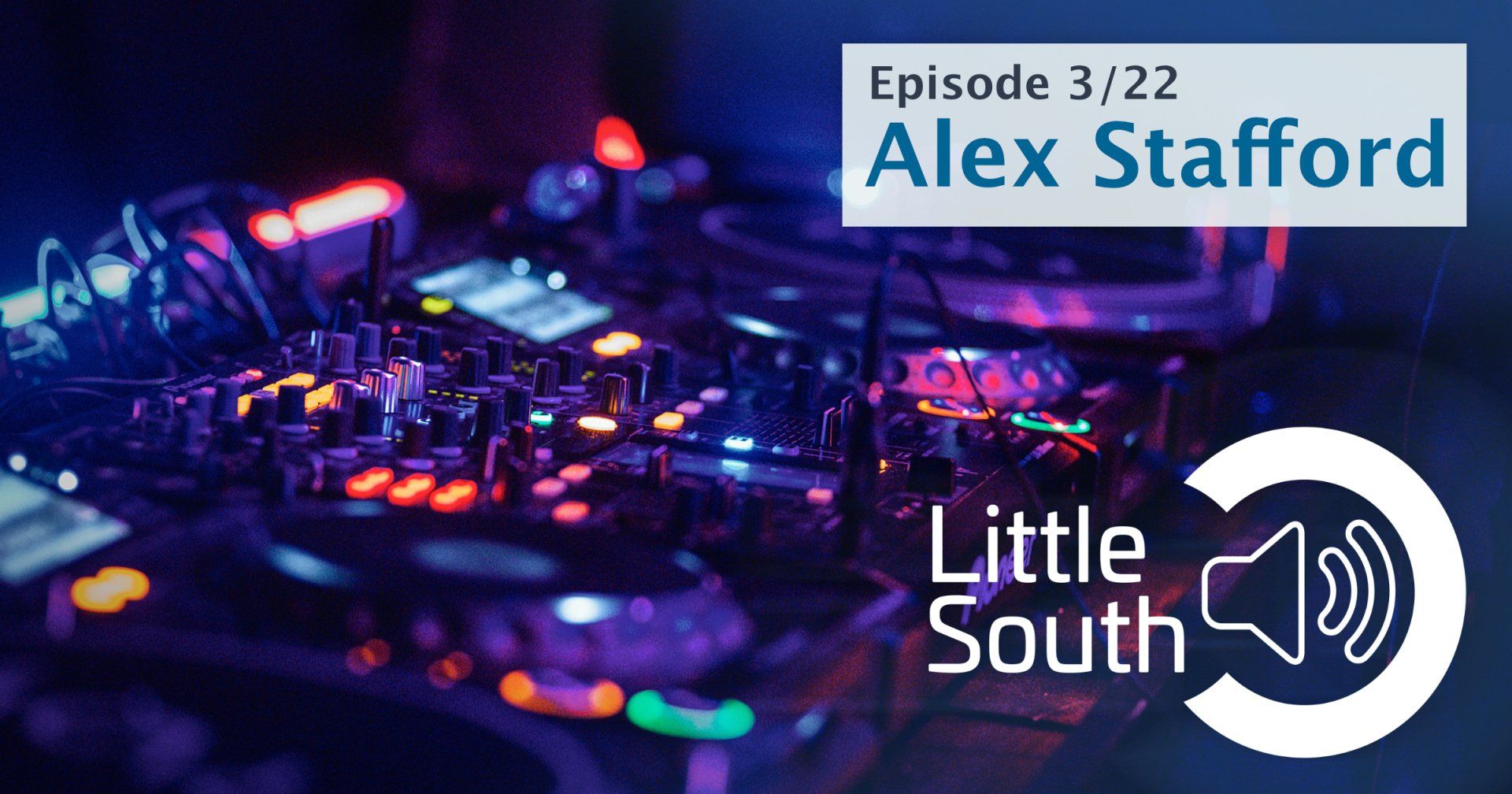 A little south logo with a dj mixer in the background