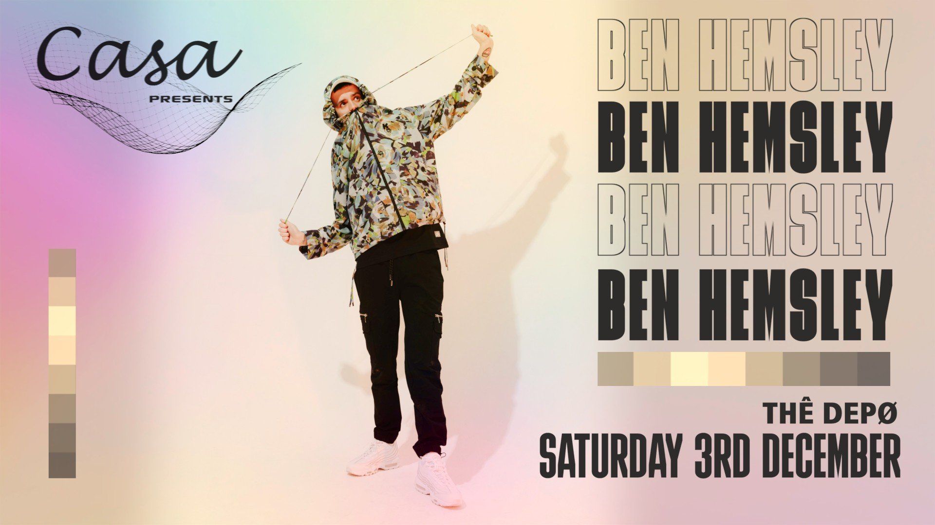 A poster for casa featuring ben hemsley on saturday december 3rd