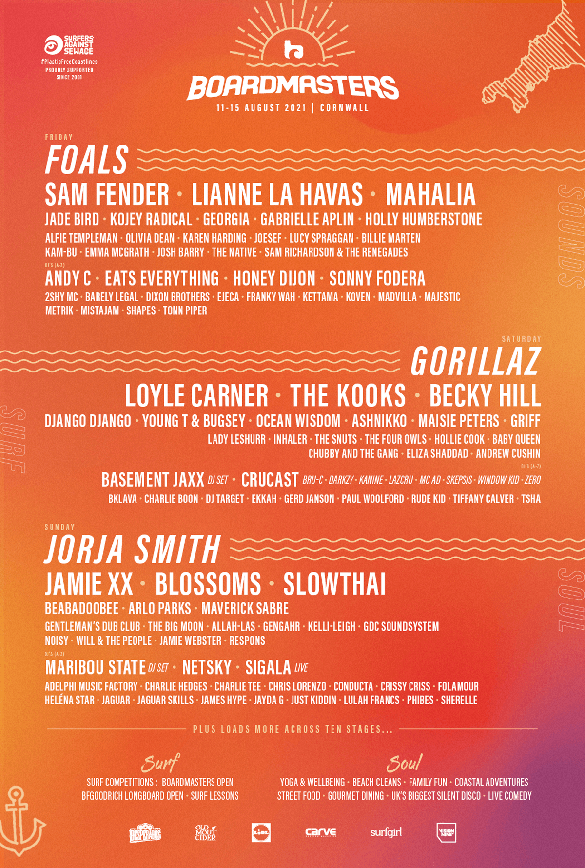 A poster for the boardmasters music festival