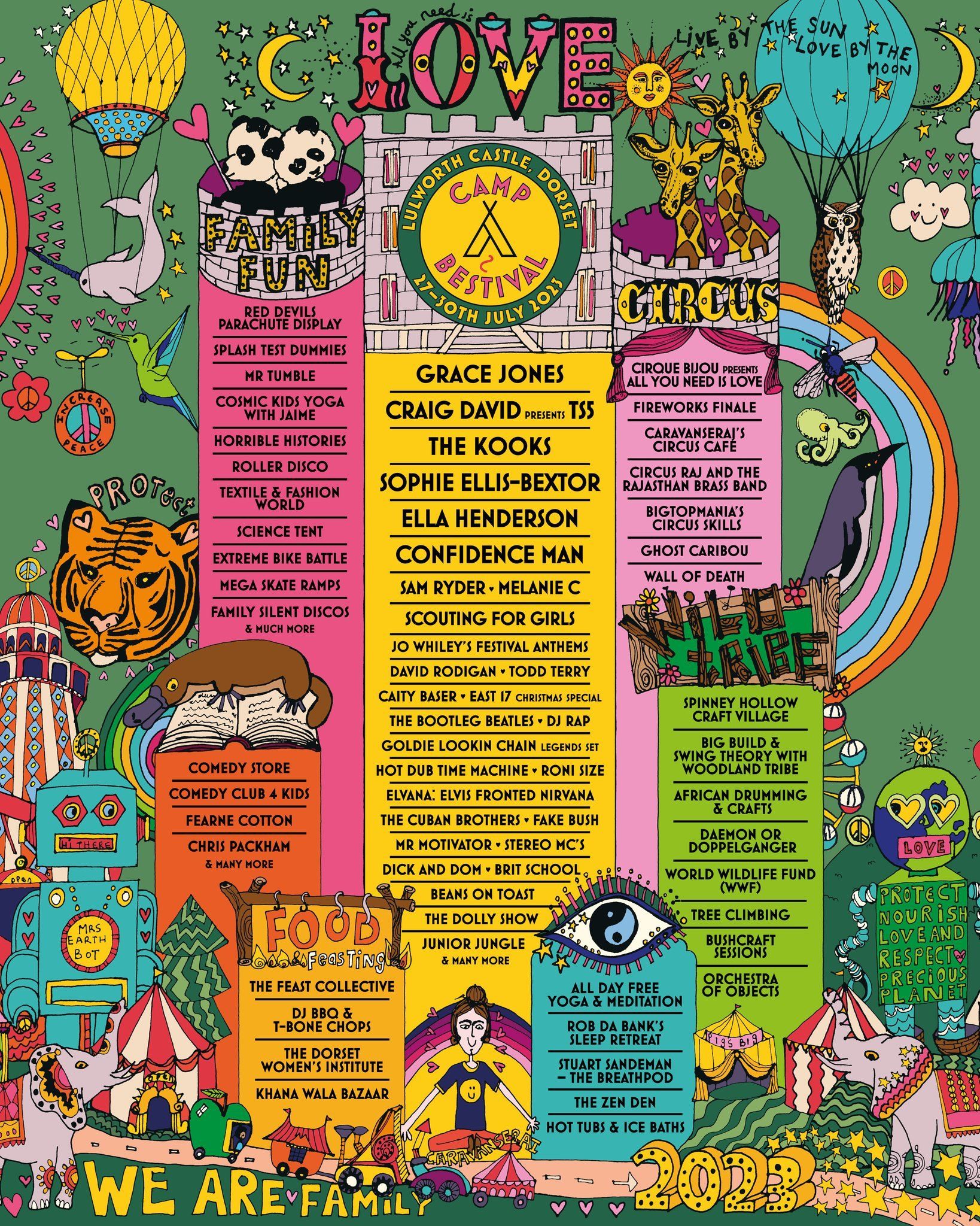A colorful poster with the word love on it