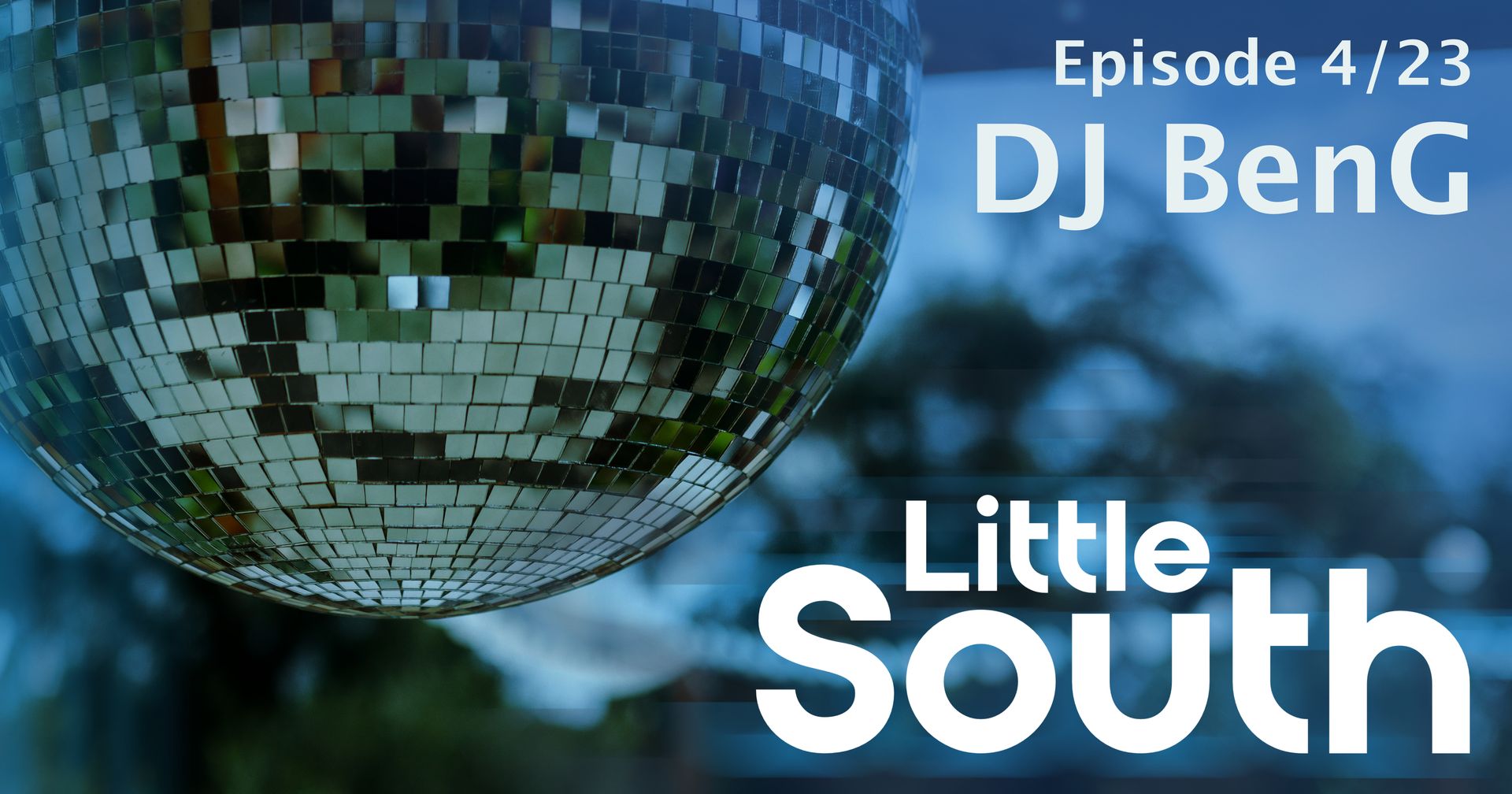 A disco ball with the words little south below it