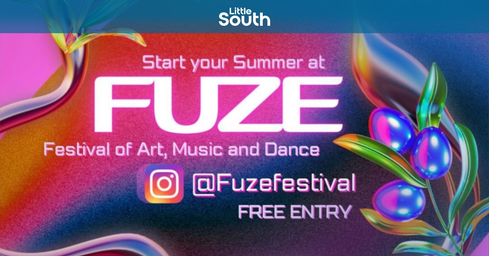 A poster for the fuze festival of art , music and dance