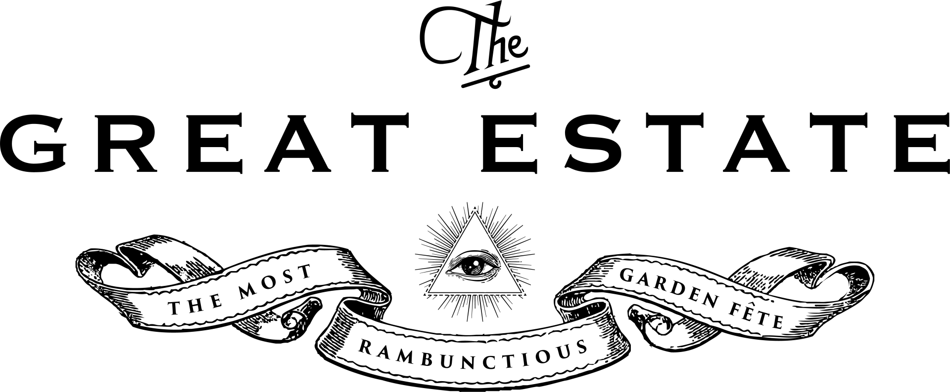 A black and white logo for the great estate