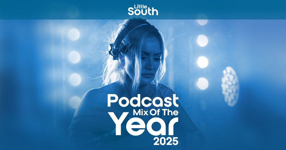 A blue background with the words podcast mix of the year 2023