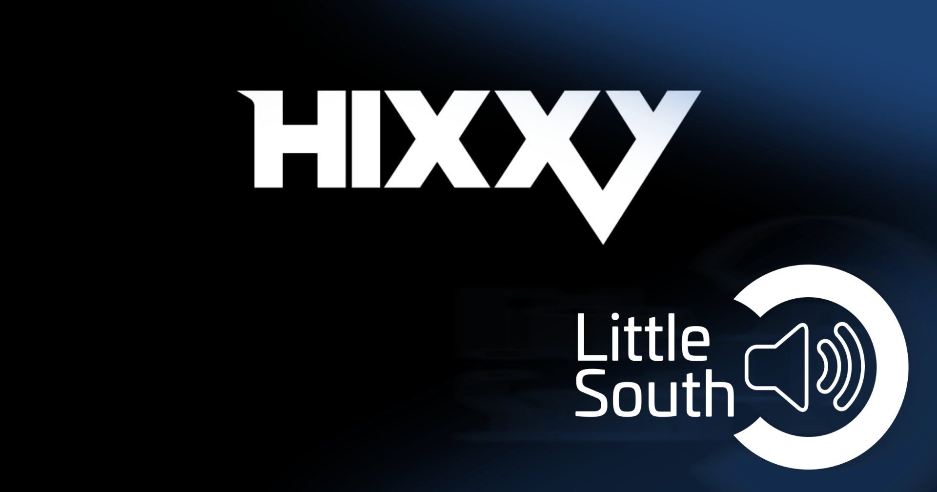 Hixxy little south logo on a black background