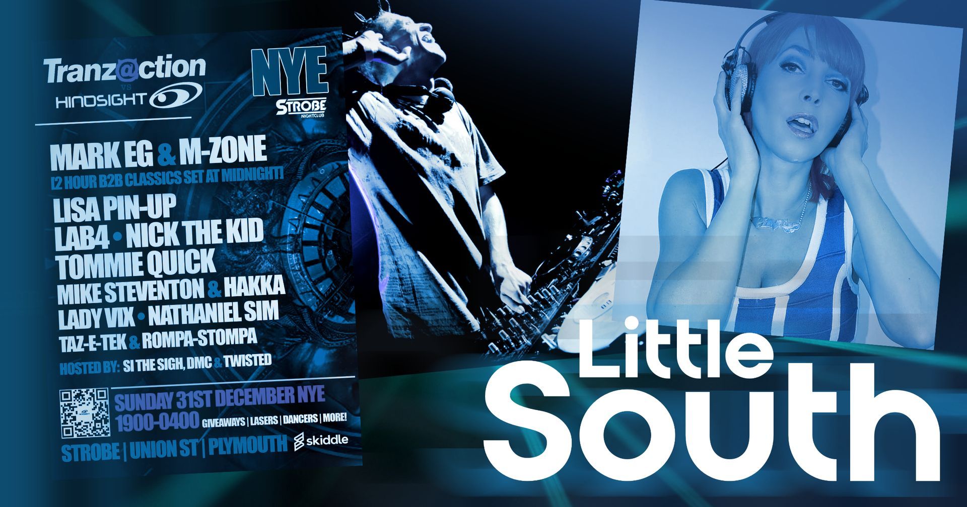 A poster for little south shows a woman wearing headphones