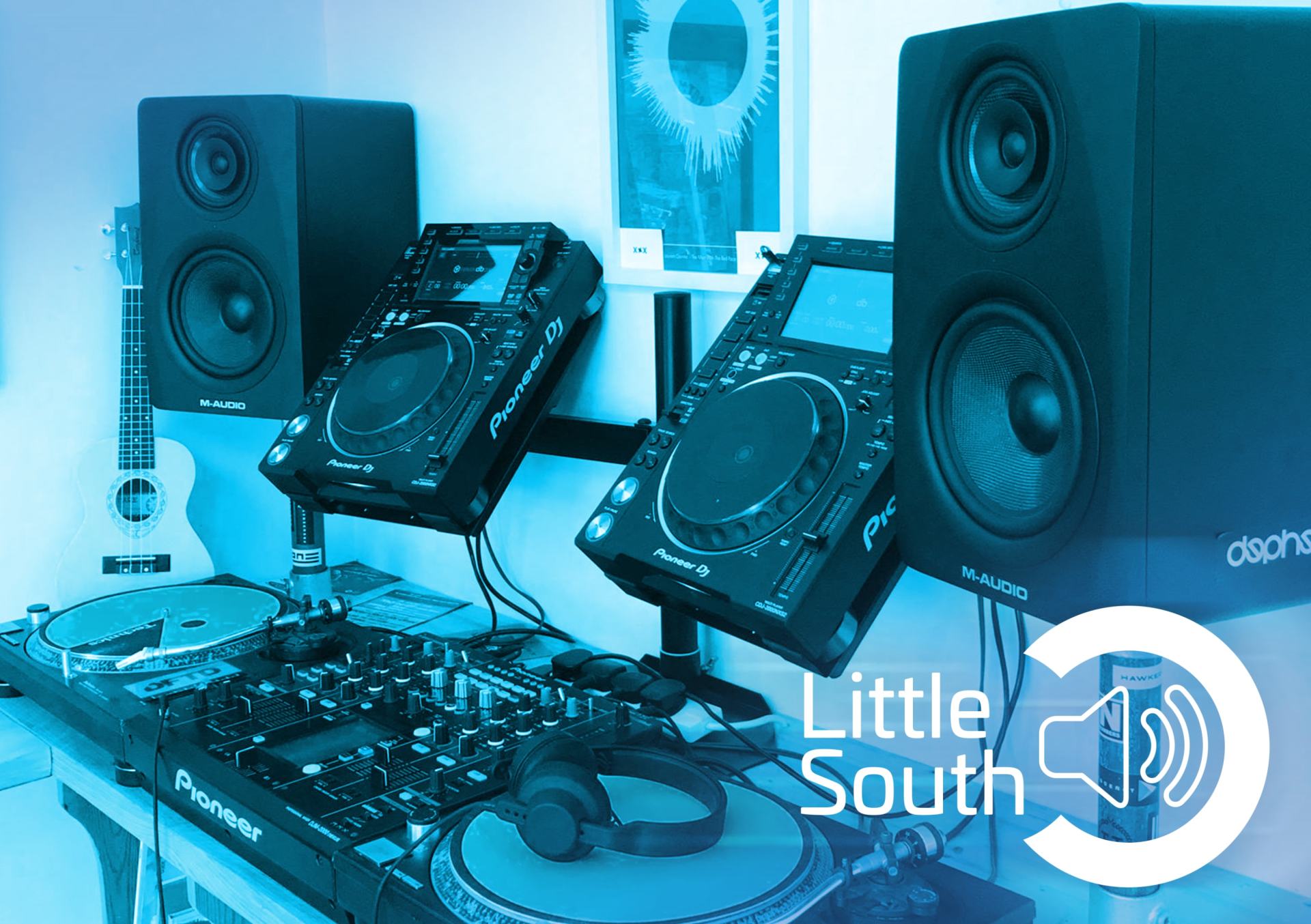 A little south logo is displayed on a blue background