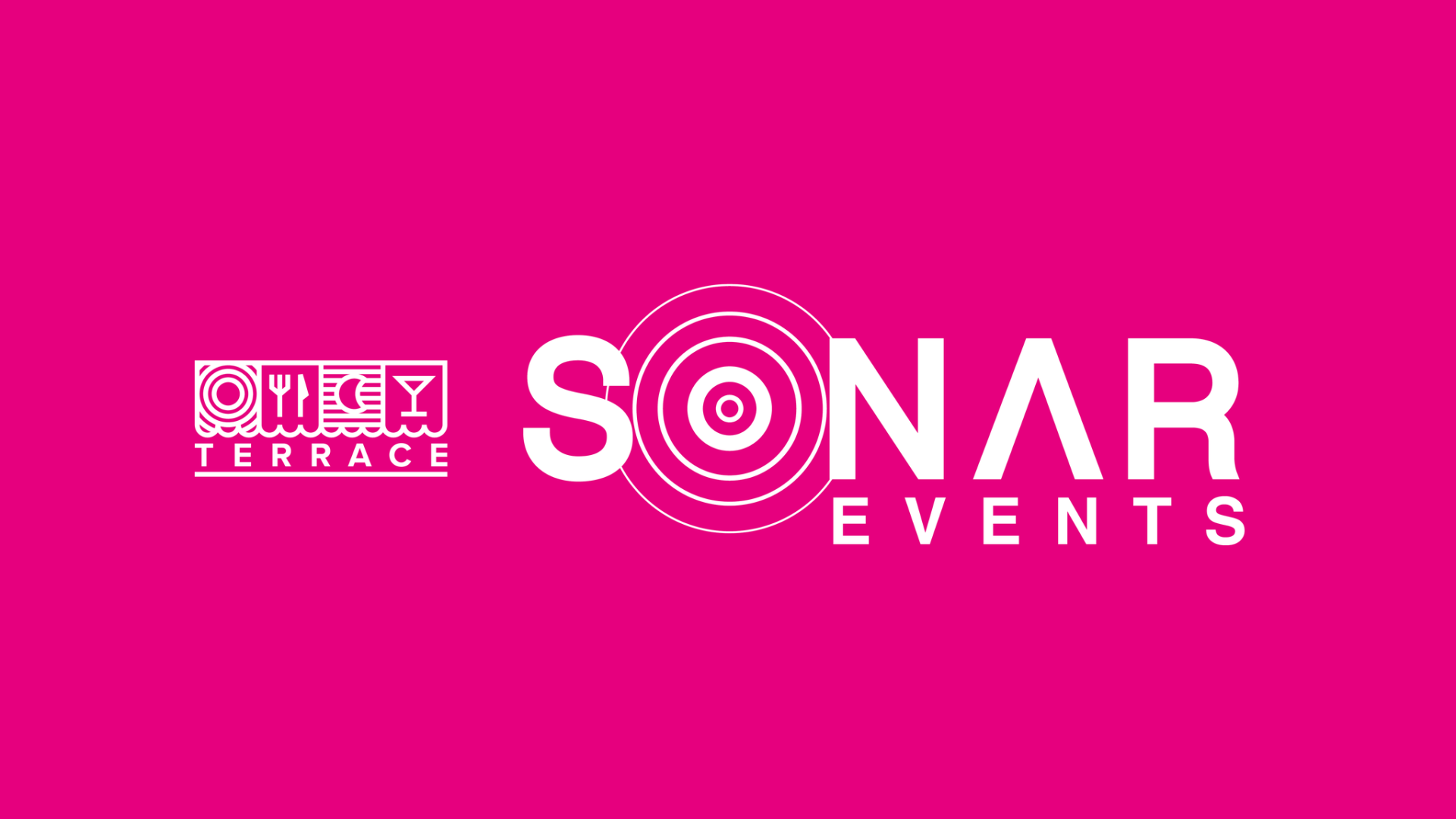 The logo for sonar events is on a pink background.