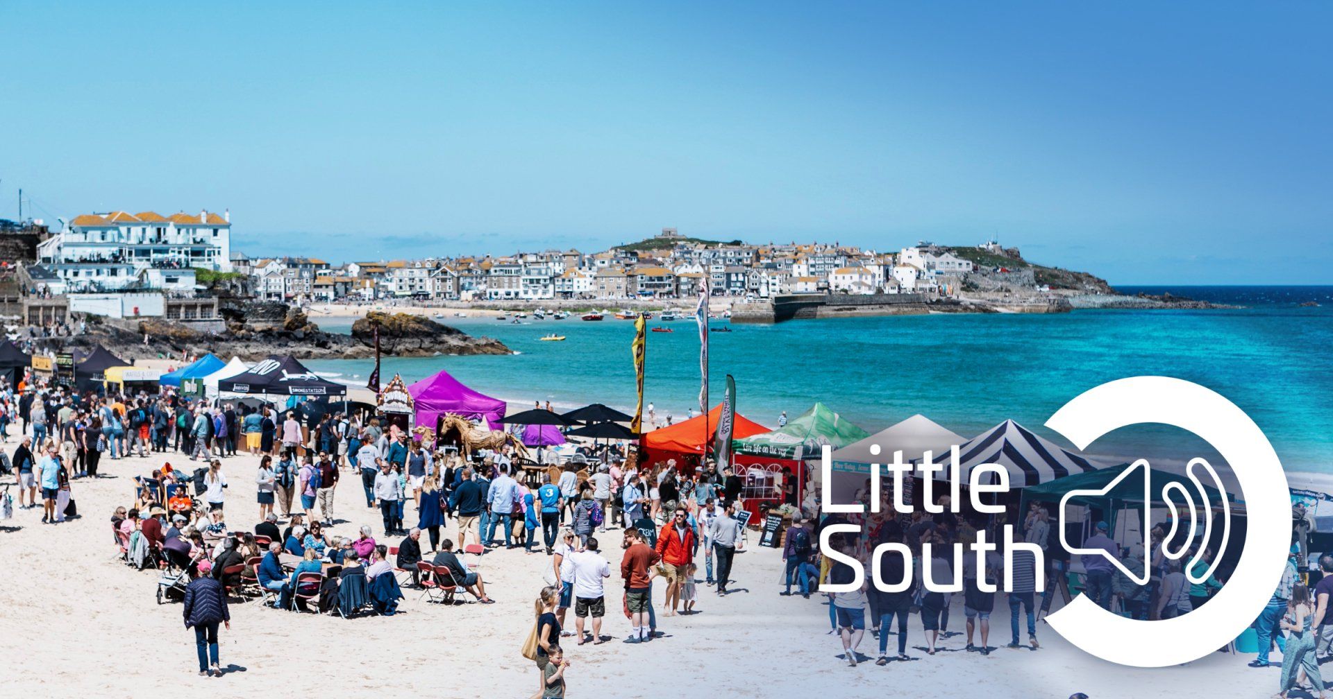 A picture of a beach with the words little south on the bottom