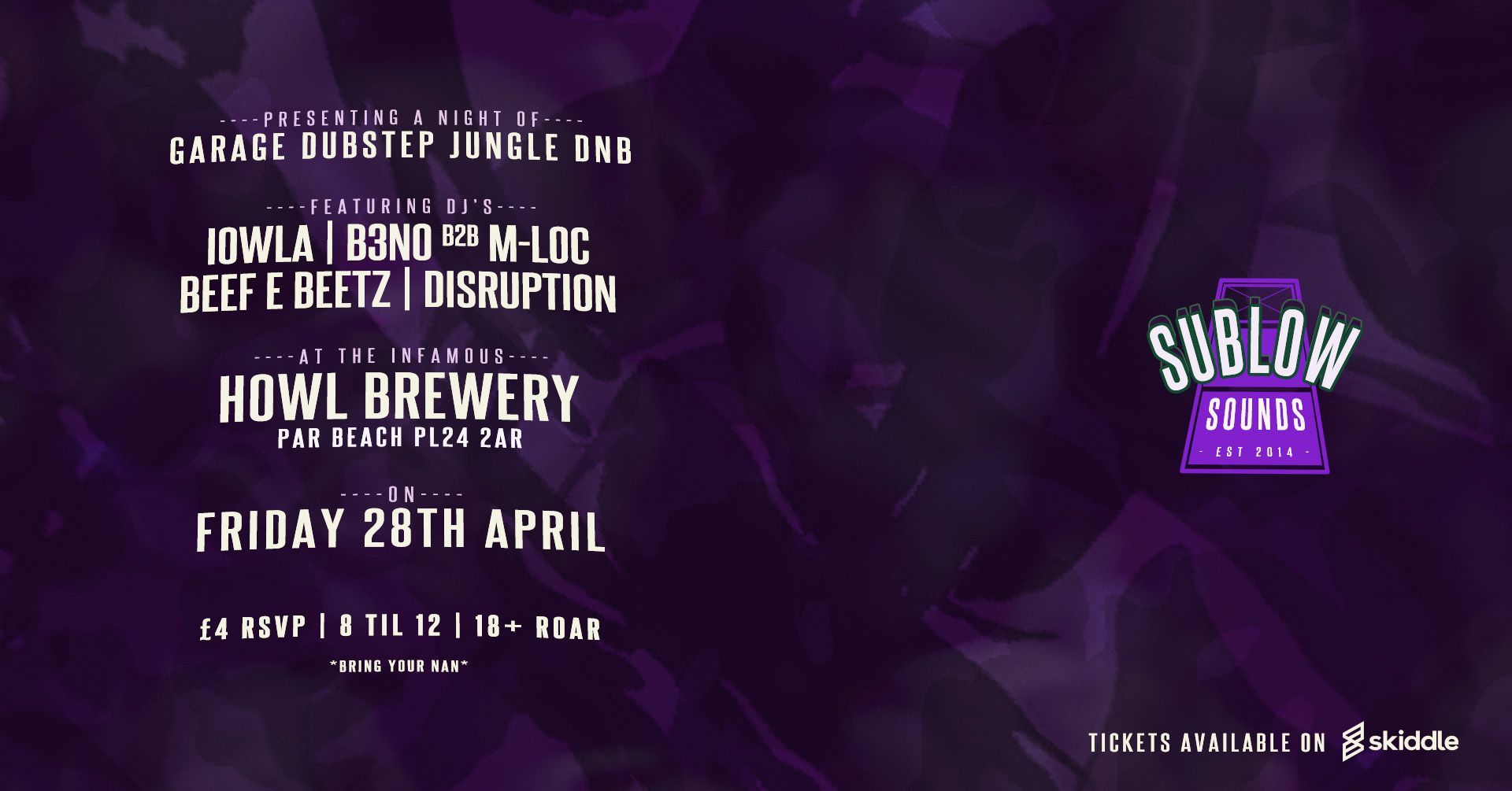 A poster for howl brewery on friday april 28th