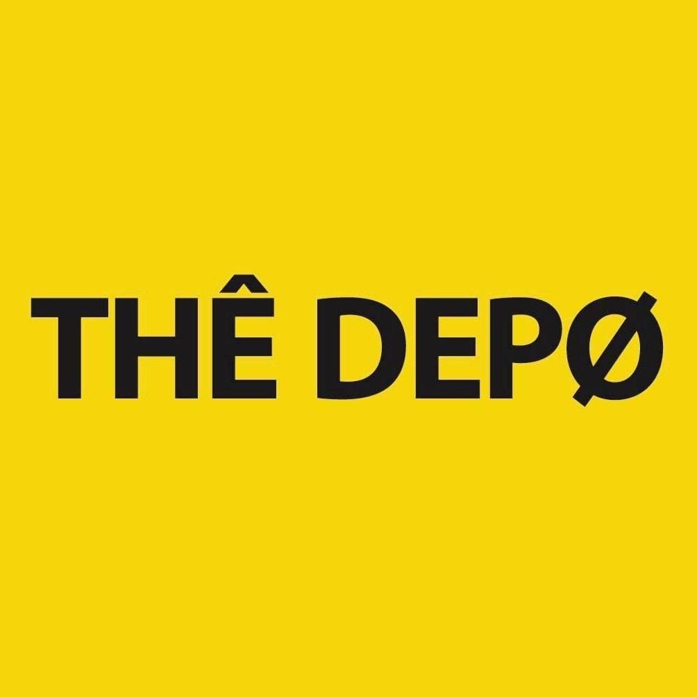 The logo for the depo is on a yellow background.