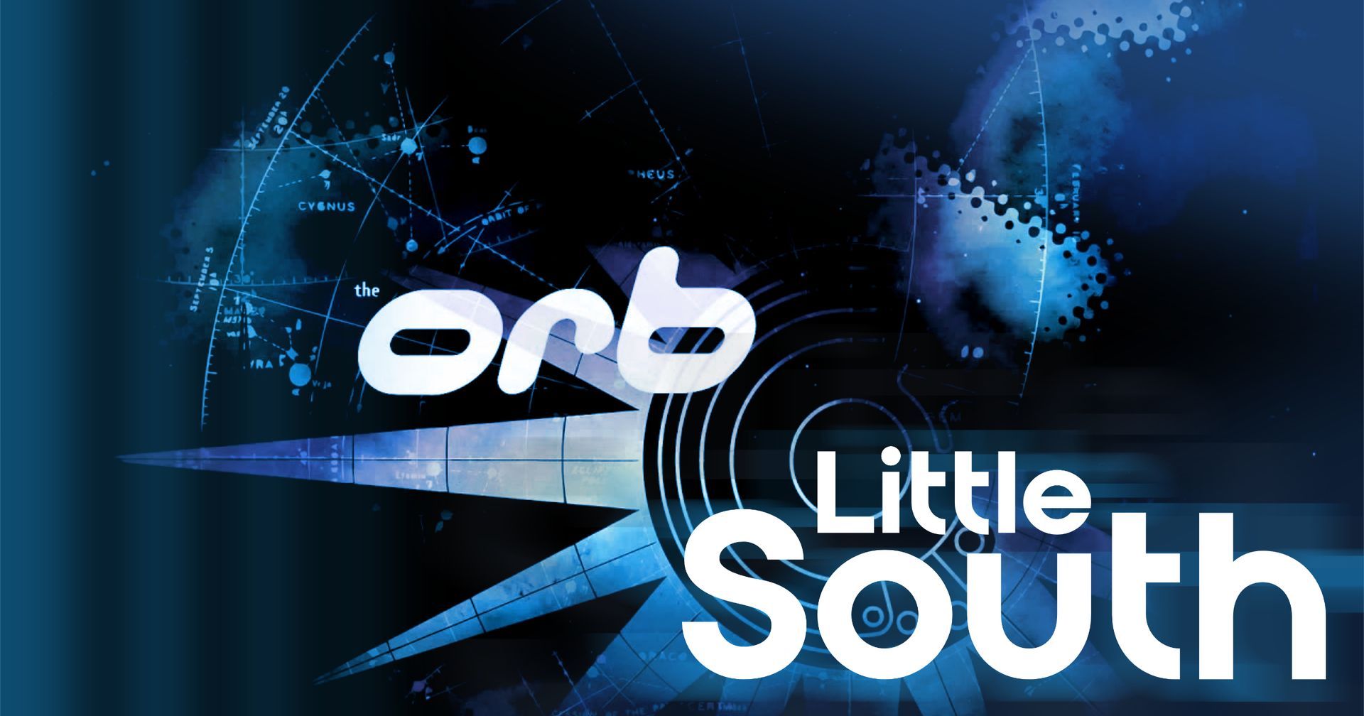 An orb little south logo on a blue background