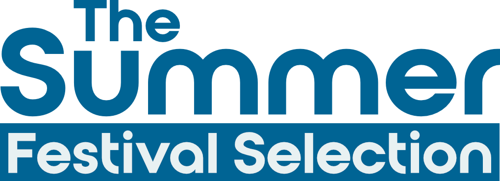 The Summer Festival Selection A blue and white logo for the summer festival selection