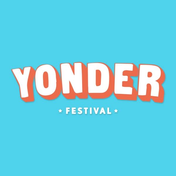 Yonder festival logo on a blue background