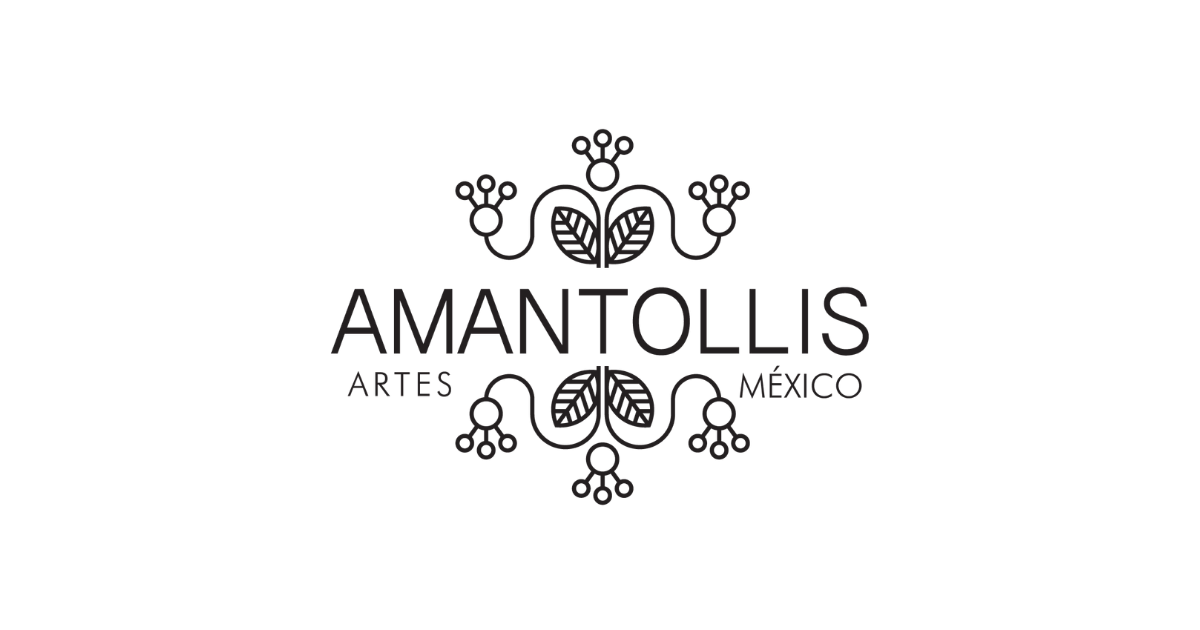 Logotipo de AMAN TOLLIS con iconos decorativos de manos y el texto &ldquo;ARTESAN&Iacute;AS M&Eacute;XICO&rdquo; sobre un fondo blanco.