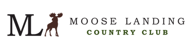 The moose landing country club logo has a moose on it