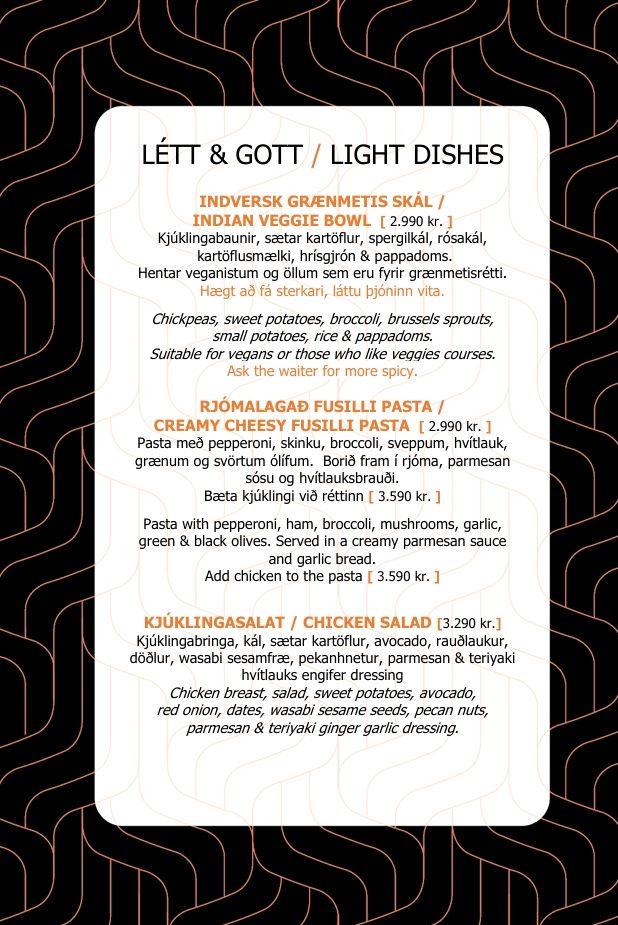 Our Menu