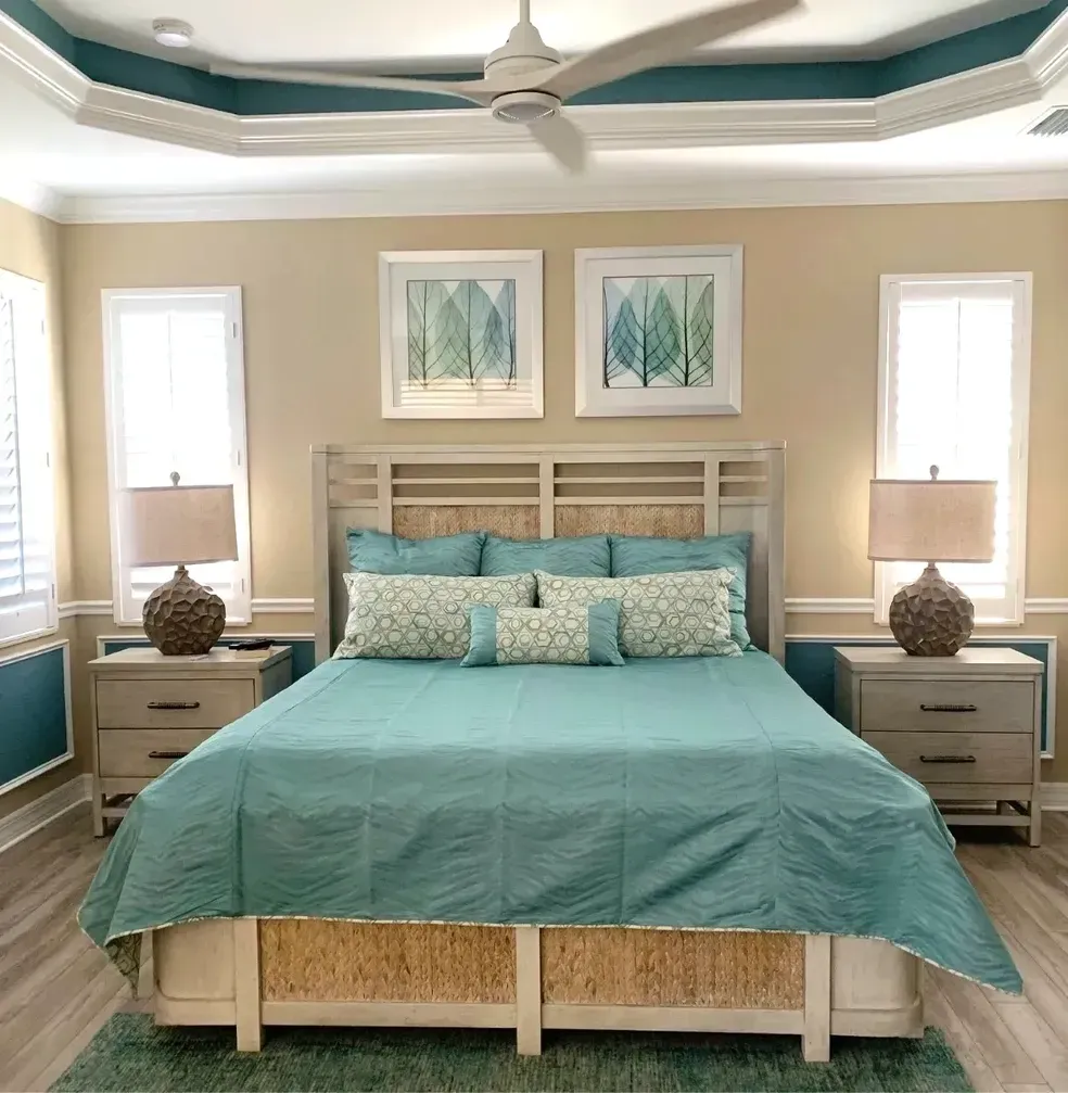 Bedroom with Modern Beddings Design — Naples, FL — Prestige Windows & Décor