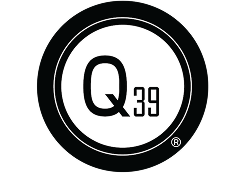 A black and white logo featuring the capital letter