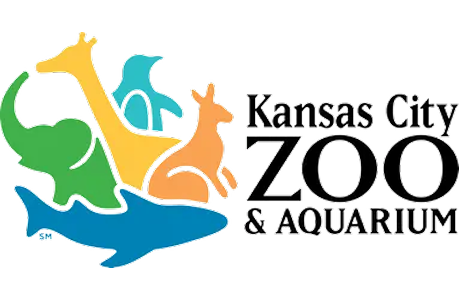 Logo of the Kansas City Zoo & Aquarium featuring stylized green, yellow, teal, and orange animal silhouettes.