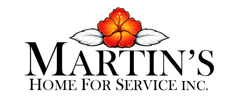 Martin's Home for Service Inc. logo with orange flower and white leaves
