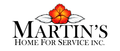 Martin's Home for Service Inc. logo with orange flower and white leaves