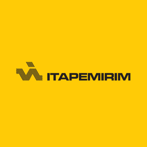 Logotipo da ITAPEMIRIM em preto sobre fundo amarelo.