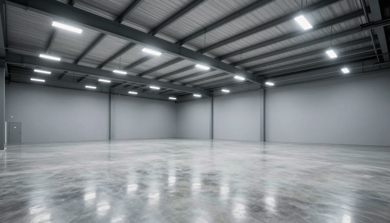 Clean polished concrete floor in a commercial building in Pennsylvania