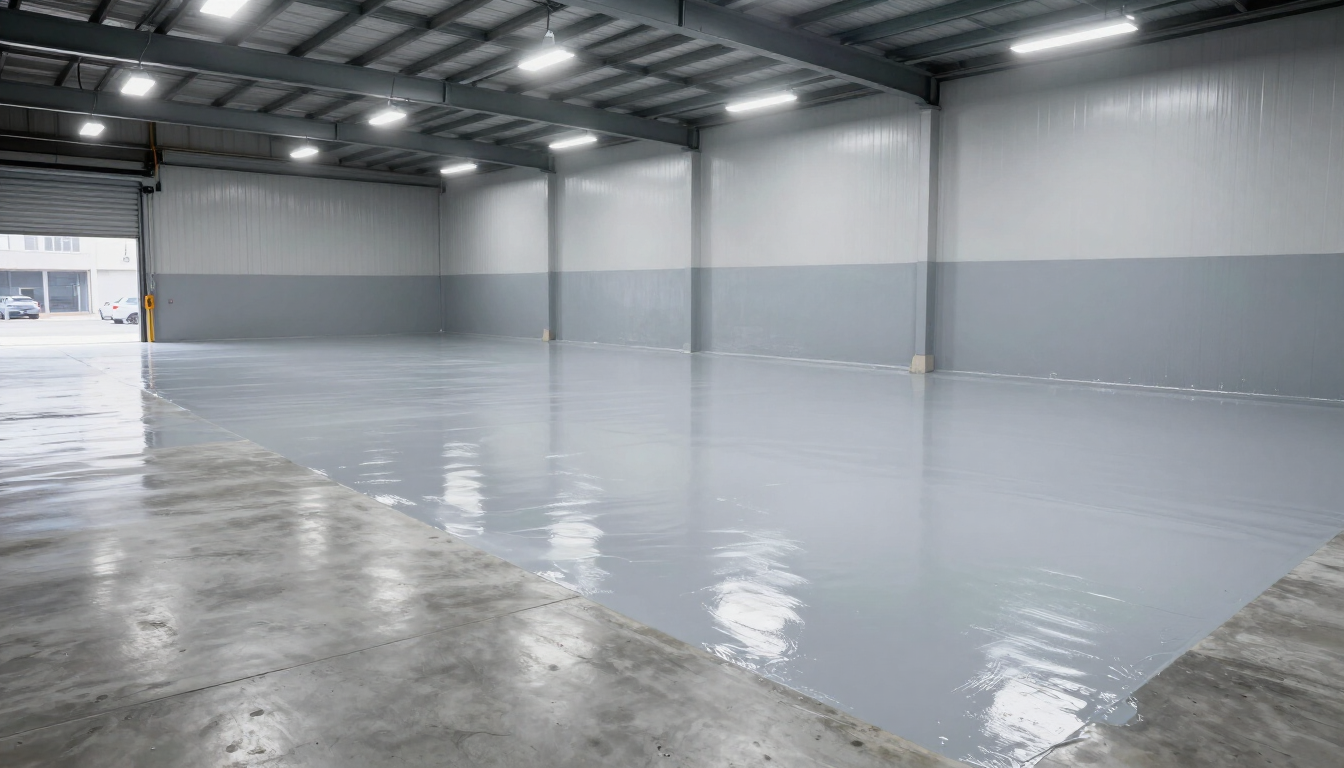 A professional comparison of sealed and coated commercial concrete floors in a Phoenixville facility.
