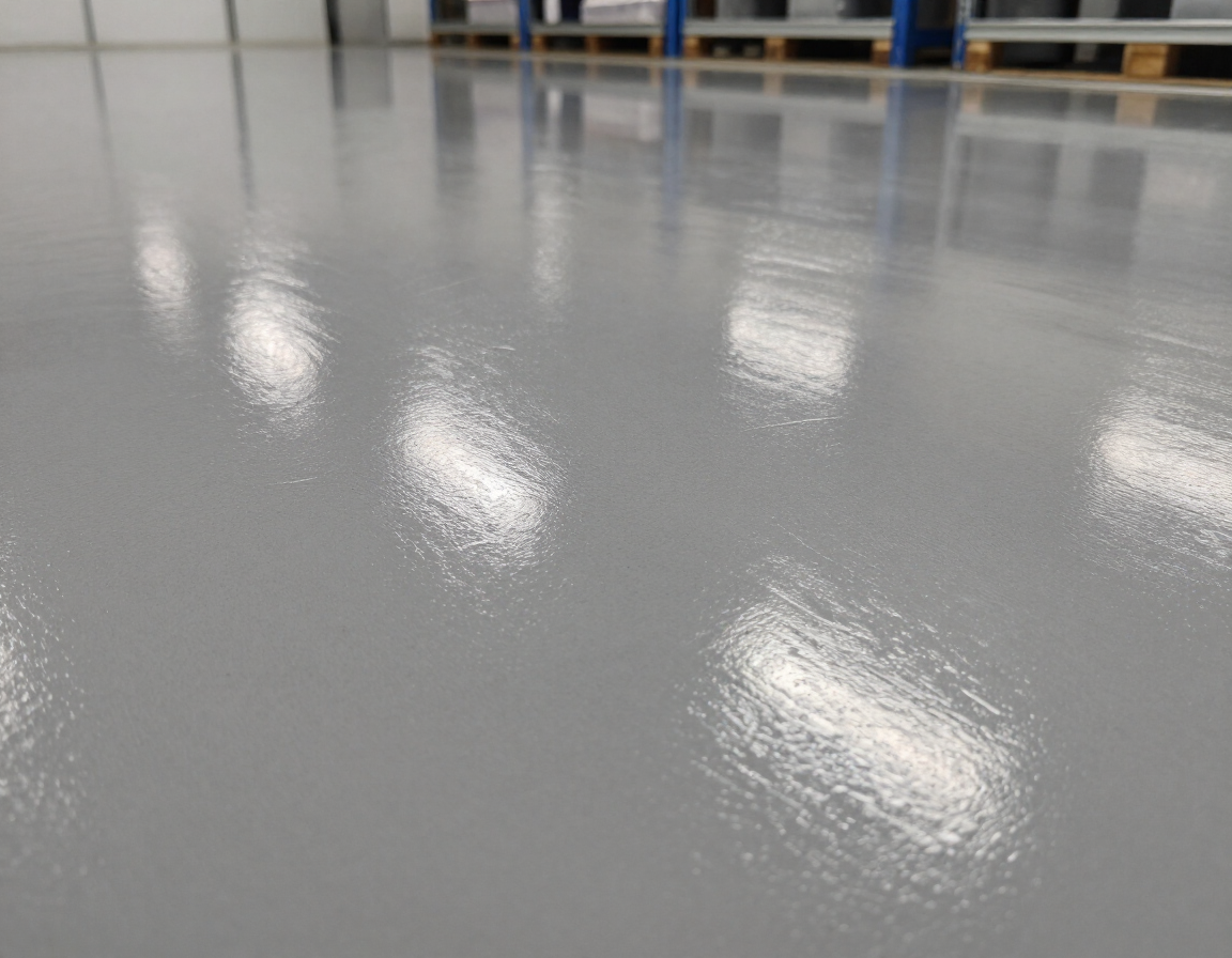 Close up of epoxy floor surface