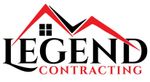 The logo for legend contracting shows a house with a red roof.
