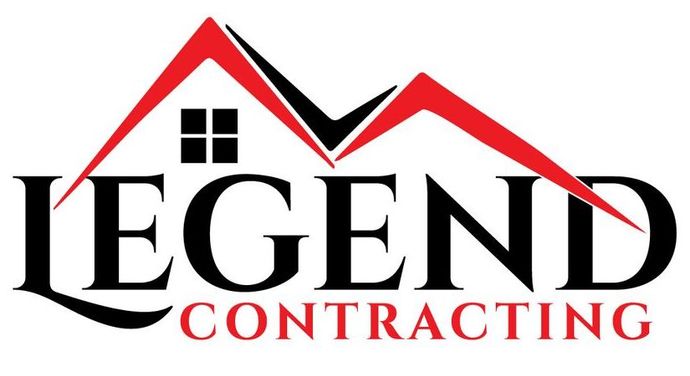 The logo for legend contracting shows a house with a red roof.
