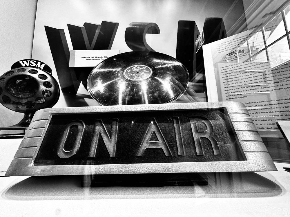Black and white shot of vintage radio equipment: 