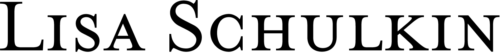 Logo for Realtor Lisa Schulkin, featuring her name in serif font between two double-line borders.