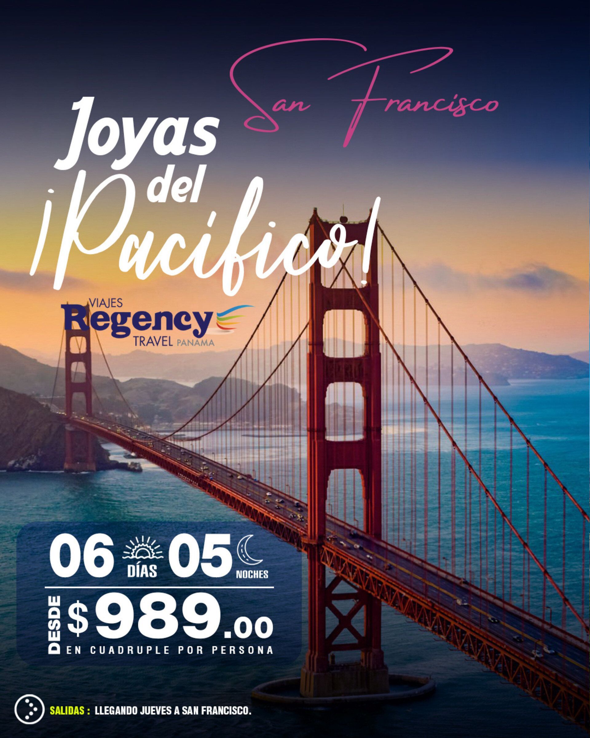 Un cartel del puente Golden Gate en San Francisco.