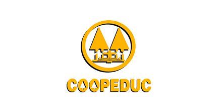 Se muestra un logotipo de coopeduc sobre un fondo blanco.