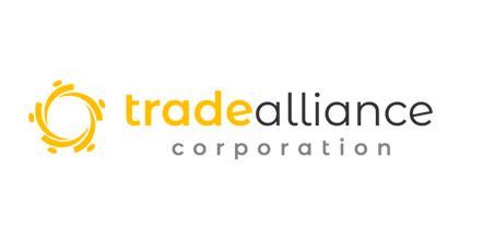 El logotipo de TradeAlliance Corporation es amarillo y negro.